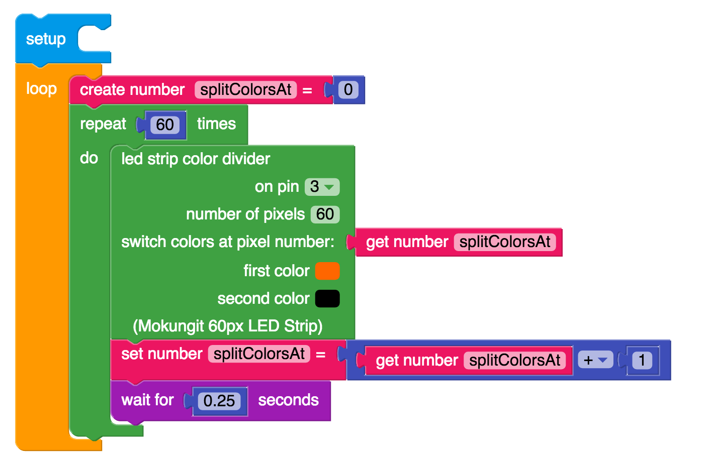 Program written in MakerVision